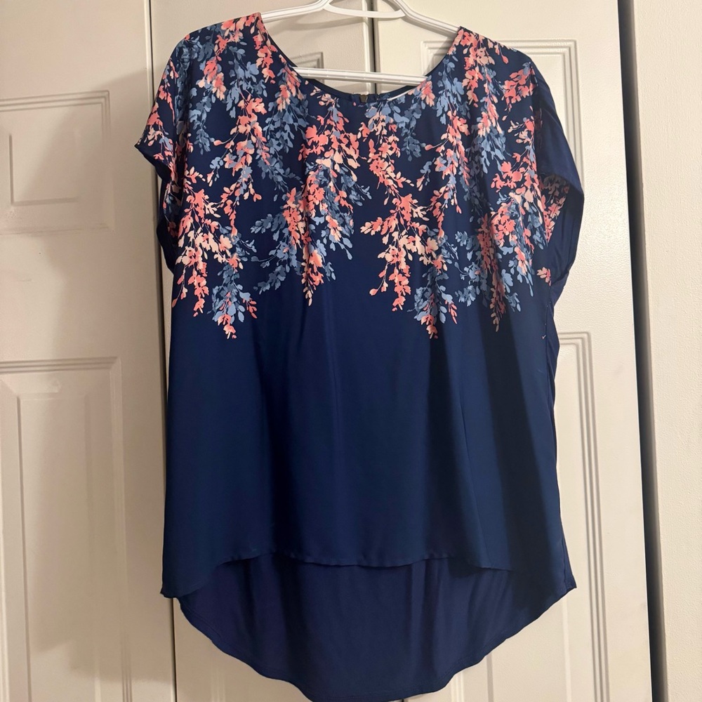 Floral Navy Blue Women's Top